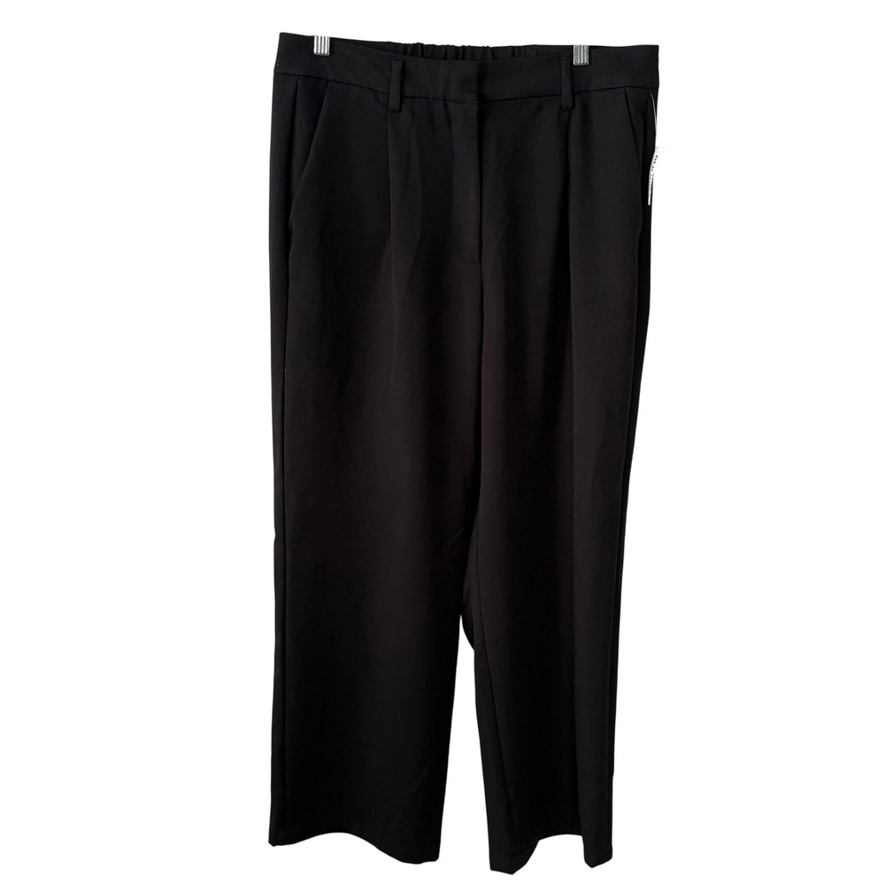 NWT Old Navy‎ Women's Black Jack Pleated Wide Leg Trousers in Size L